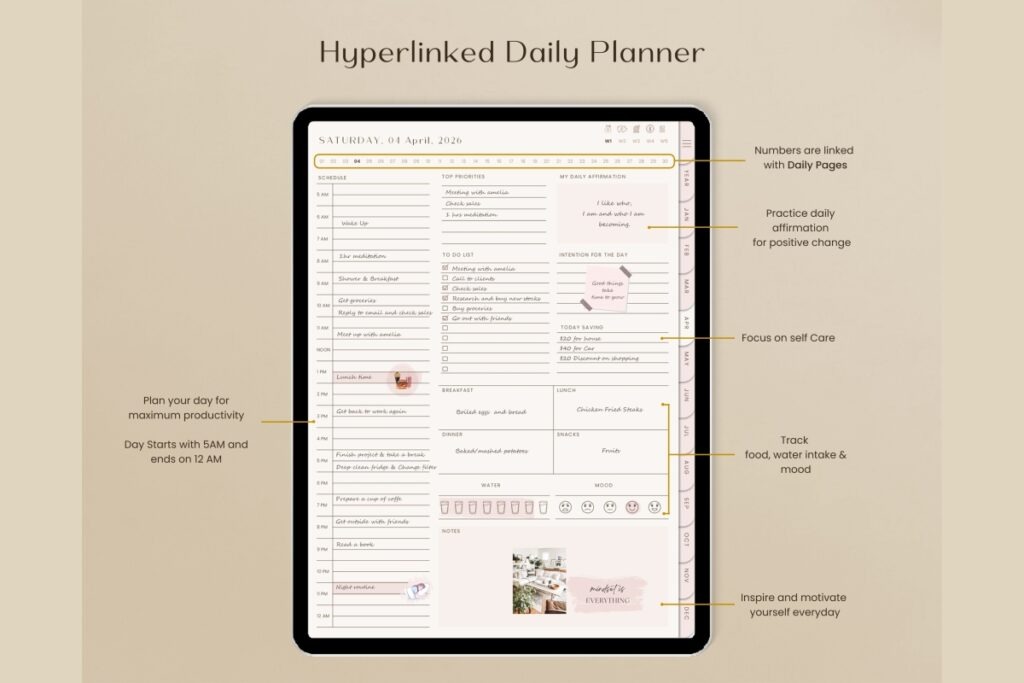 Minimal digital budget planner for GoodNotes with hyperlinked finance pages preview 2