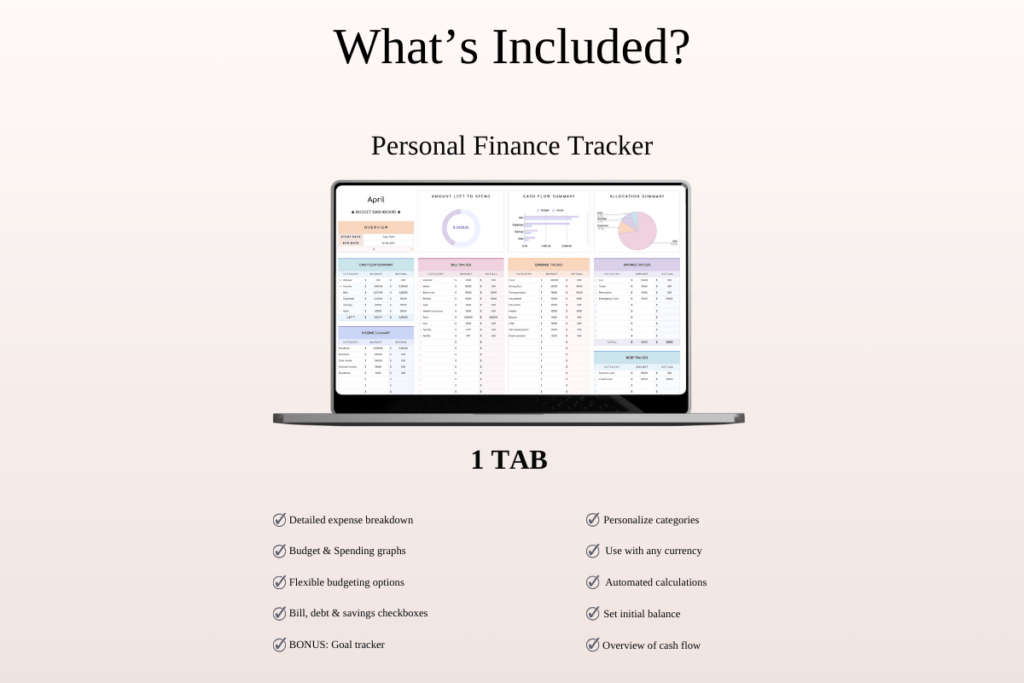 Life organizer spreadsheet bundle in Excel and Google Sheets with budget, debt, travel planners preview 3