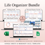 Life Organizer Spreadsheet Bundle (Excel & Google Sheets)