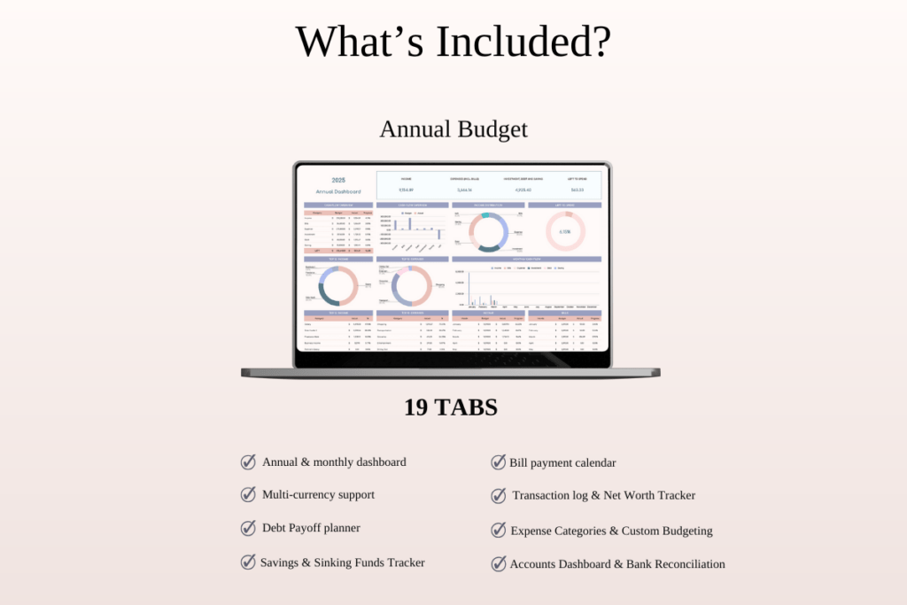Family finance toolkit budget templates for Excel and Google Sheets preview 2