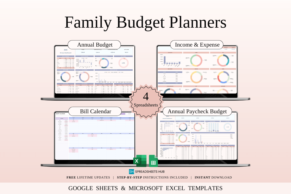 Family Budget Planner Toolkit for Excel & Google Sheets