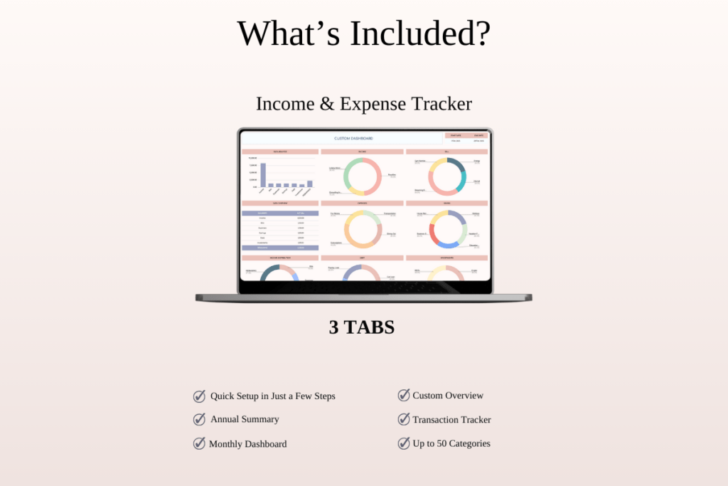 Minimalist budgeting templates for Excel and Google Sheets with zero-based budget planner preview 3