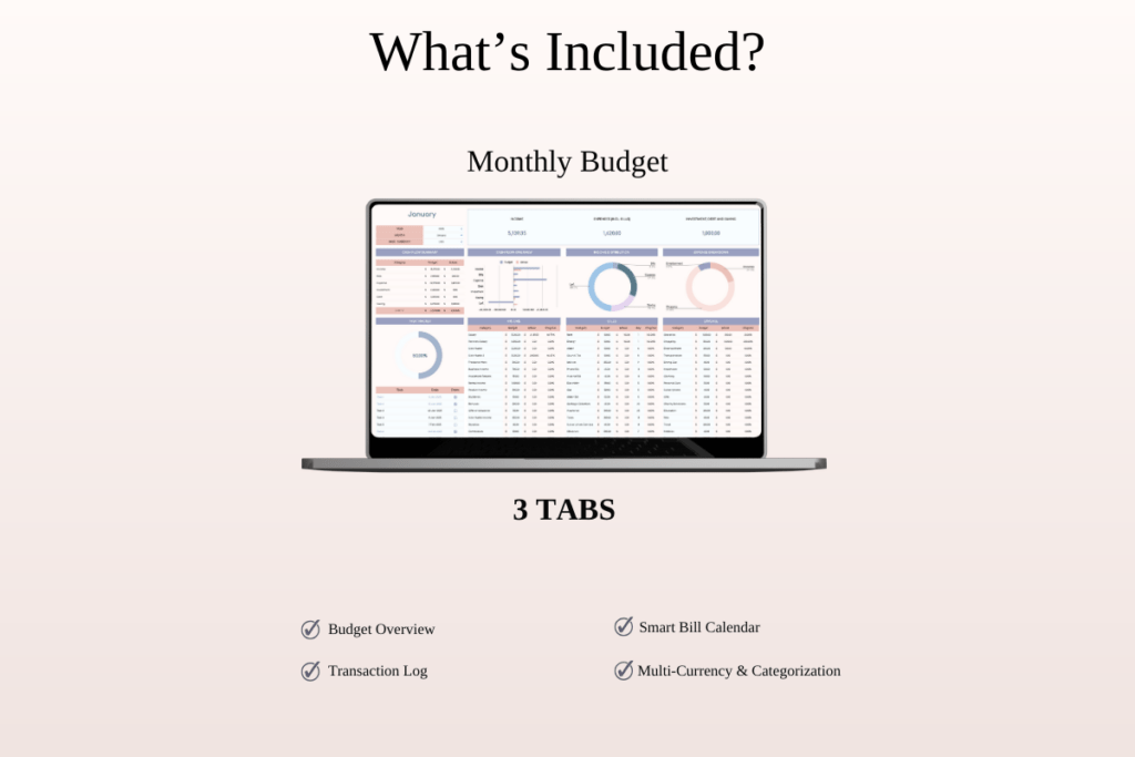 All-in-one personal finance spreadsheet bundle for Excel and Google Sheets preview 4