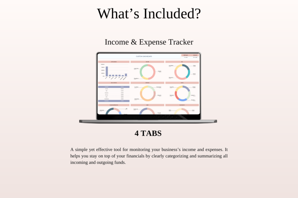 Small business bookkeeping and finance spreadsheet bundle for Excel and Google Sheets preview 5