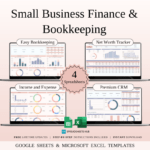 Small Business Finance & Bookkeeping Spreadsheet Bundle (Excel & Google Sheets)