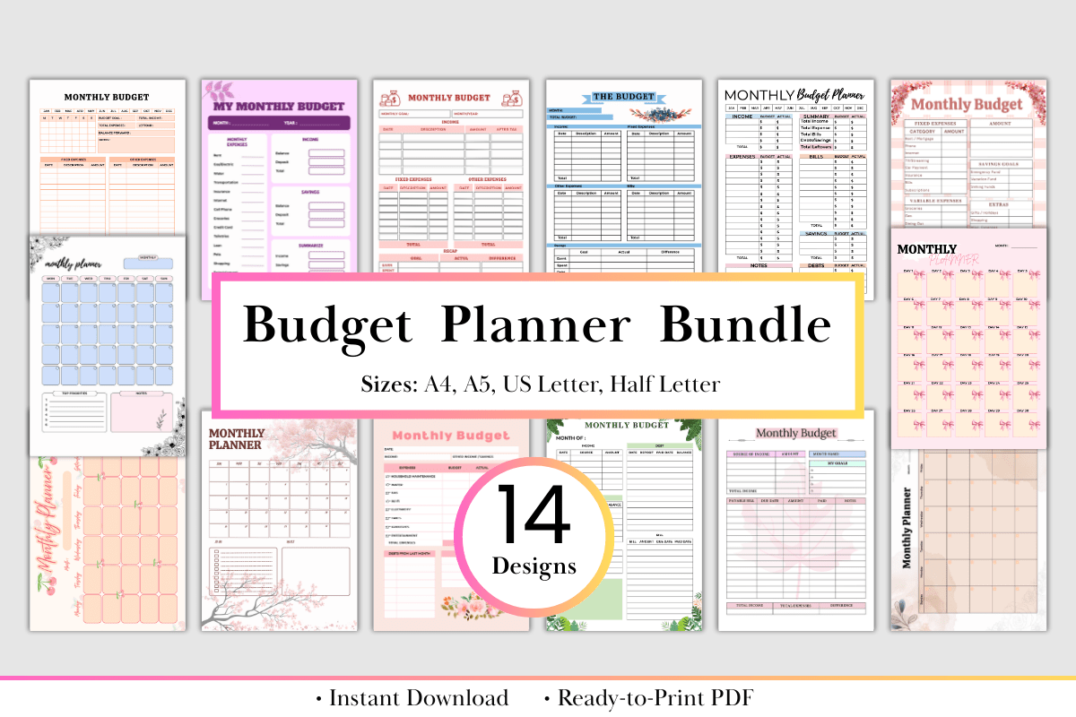 Ultimate Budget Planner Bundle: 14 Printable Designs