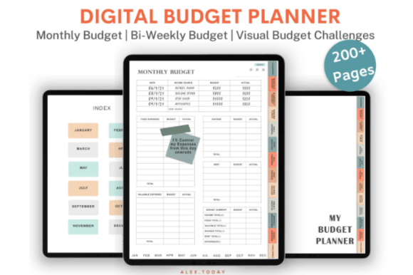 Digital Budget Planner for GoodNotes (Hyperlinked Financial Tracker)