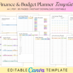 Canva Finance & Budget Planner Template (Editable)