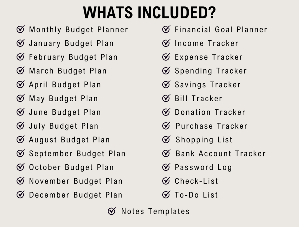 Budget planner PDF for reMarkable 2 with clean minimal pages preview 5