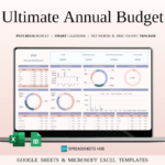 Annual Budget Spreadsheet Template (Excel & Google Sheets)