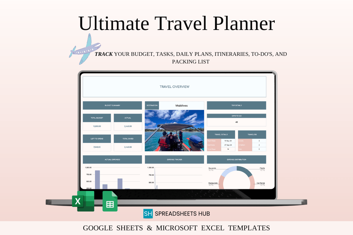 Ultimate Travel Planner Spreadsheet (Excel & Google Sheets)