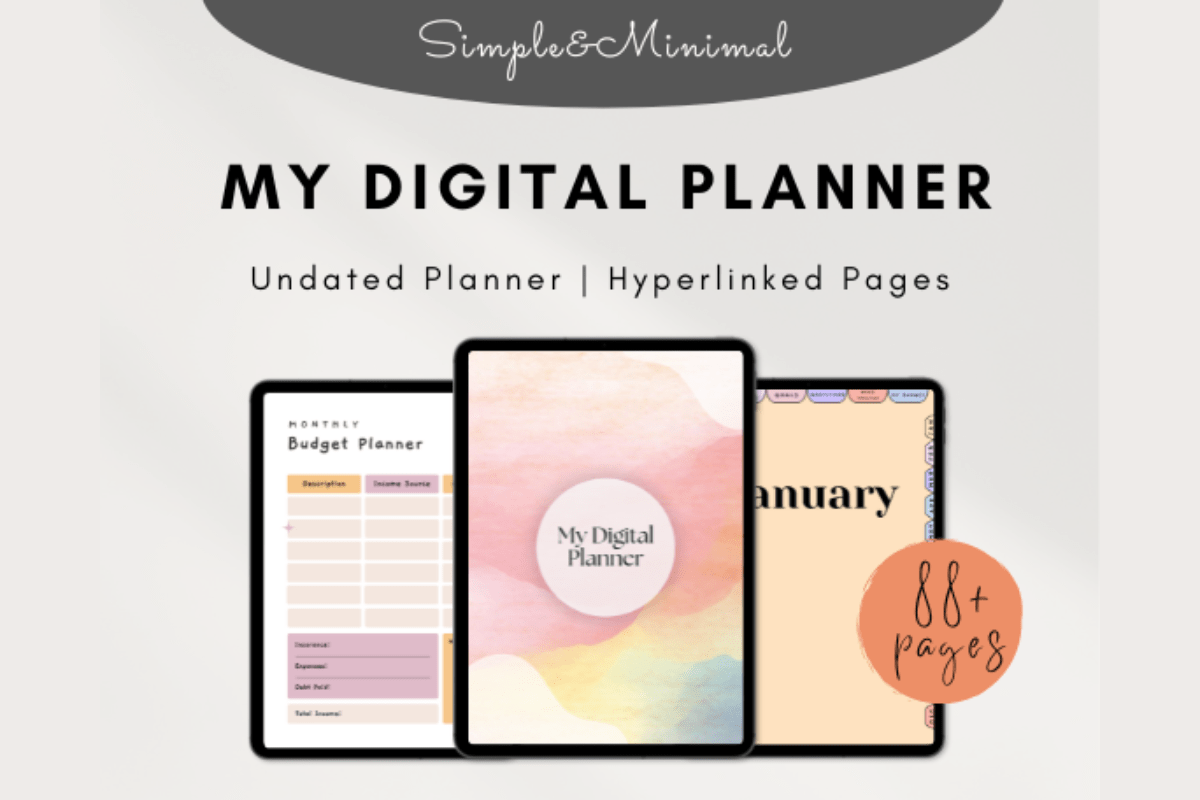 Undated Weekly Digital Planner for GoodNotes and PDF Apps