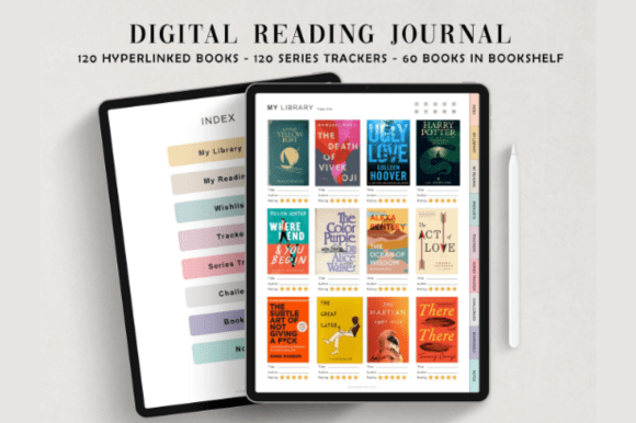 Hyperlinked Digital Reading Journal for GoodNotes & Notability