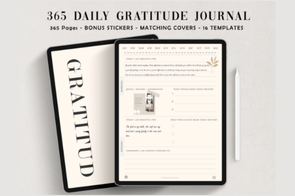 Digital Gratitude Journal – Hyperlinked Planner for GoodNotes