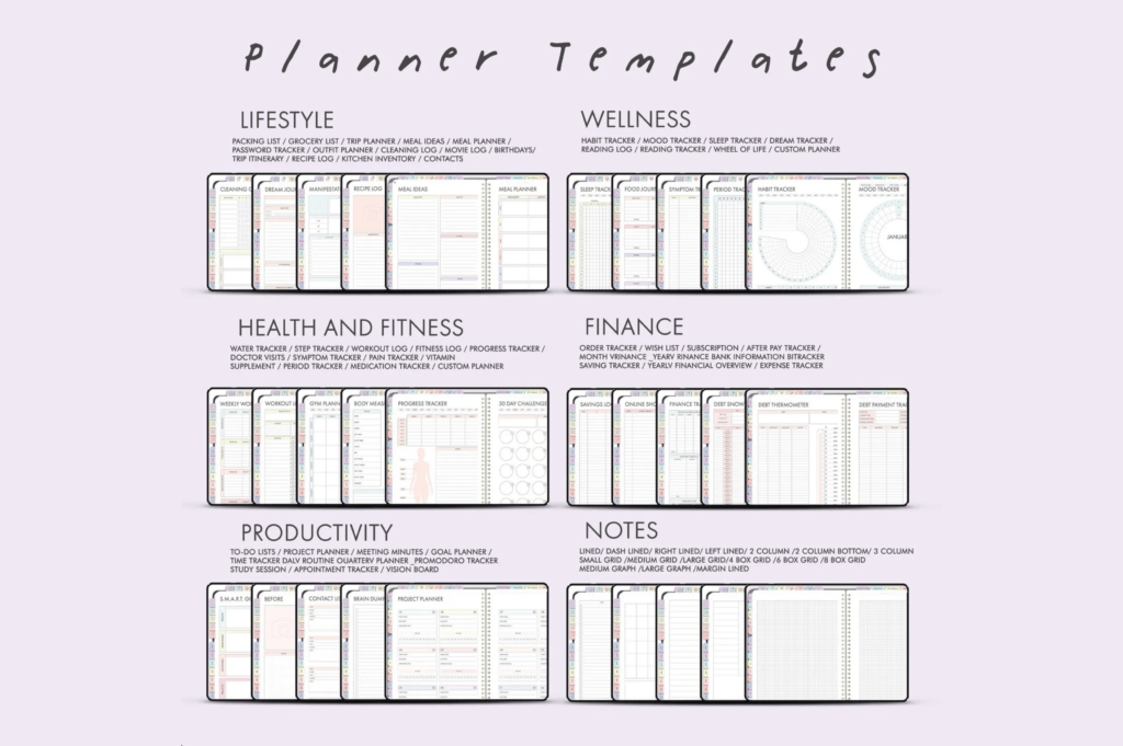 Hyperlinked 2025-2026 undated digital planner PDF for GoodNotes on iPad and Android preview 1