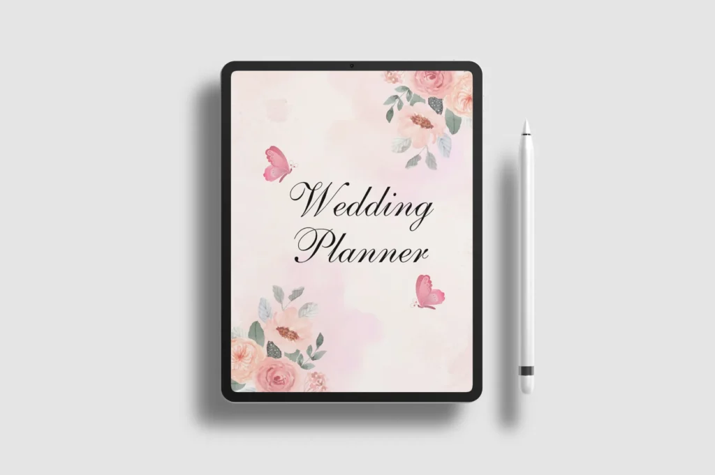 Editable Canva digital wedding planner for iPad with hyperlinked index pages preview 2