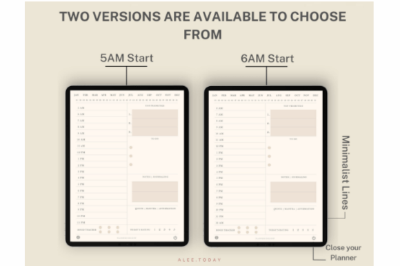 Undated digital daily planner for GoodNotes with hyperlinked pages and stickers preview 2