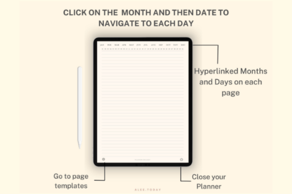 Undated 365-day digital journal PDF for GoodNotes with hyperlinked pages preview 3