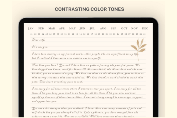 Undated 365-day digital journal PDF for GoodNotes with hyperlinked pages preview 5