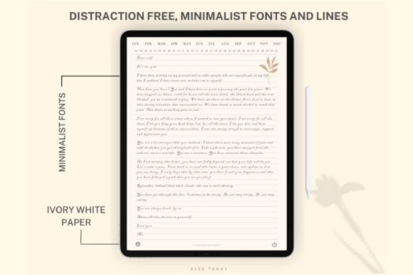 Undated 365-day digital journal PDF for GoodNotes with hyperlinked pages preview 4