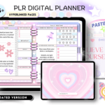 PLR Undated Digital Planner Template (Canva + PDF)