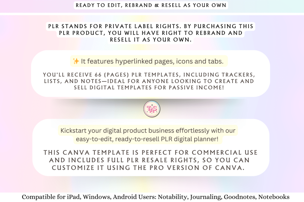 Hyperlinked undated digital planner template for Canva and GoodNotes preview 2