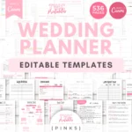 Wedding Planner Canva Templates in Pinks