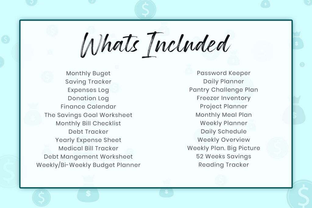 A4 printable budget planner PDF with monthly, weekly, and savings trackers preview 1