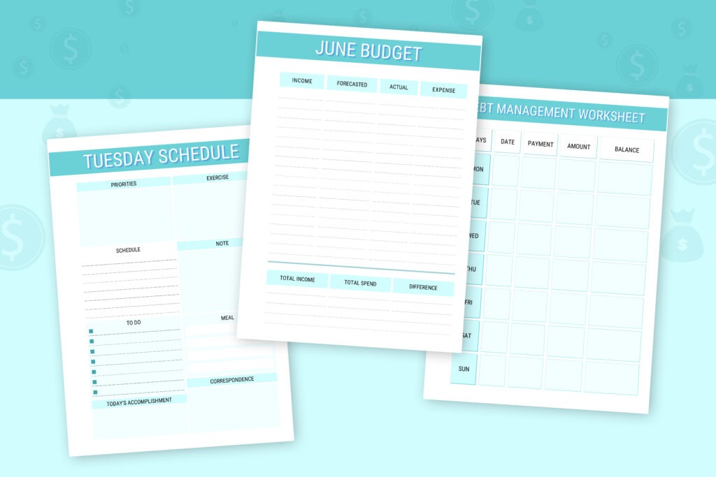 A4 printable budget planner PDF with monthly, weekly, and savings trackers preview 4