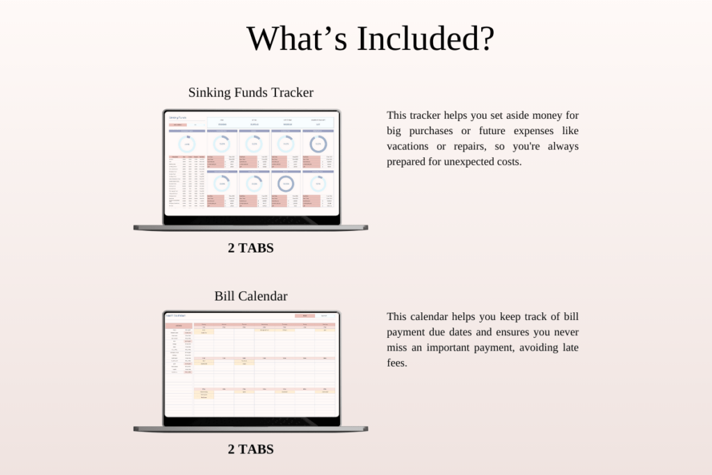 Excel and Google Sheets expense and bill organizer templates for budgeting preview 3