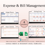 Expense & Bill Organizer Kit for Excel & Google Sheets