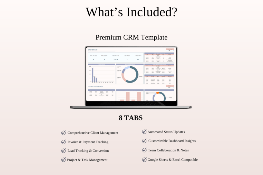 Excel and Google Sheets freelancer finance toolkit with bookkeeping, budget, and CRM templates preview 4