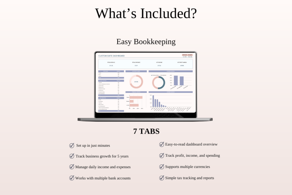 Excel and Google Sheets freelancer finance toolkit with bookkeeping, budget, and CRM templates preview 2