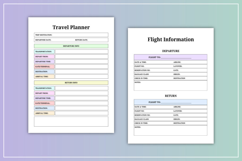 Minimal travel planner and journal pages, Canva editable, KDP-ready PDF preview 4