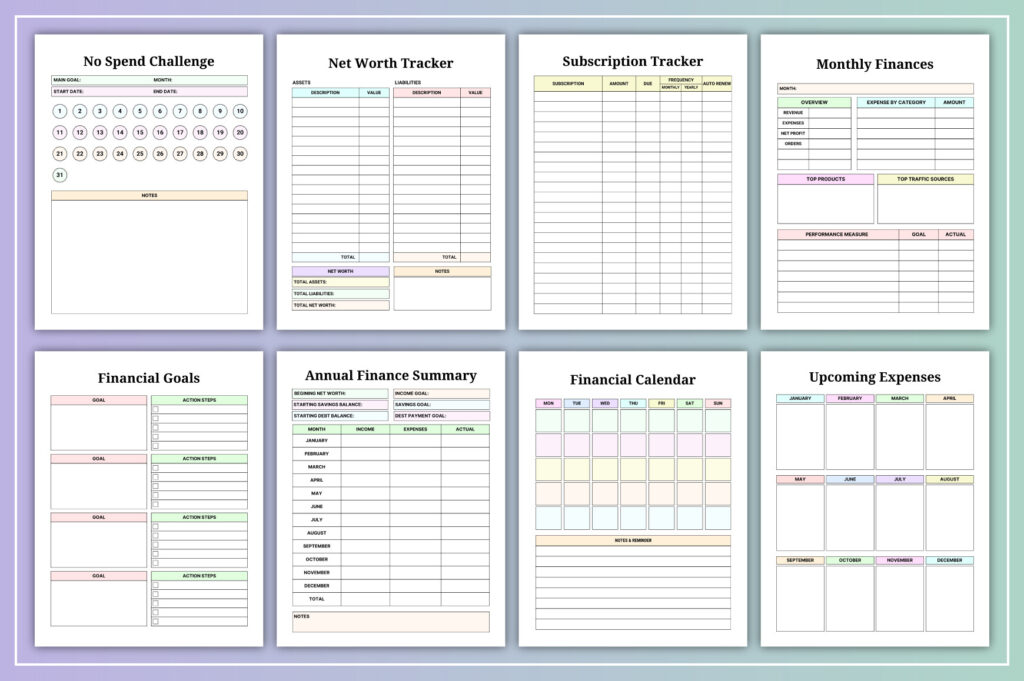 Editable 2026-2027 budget planner for women, Canva template, US Letter size preview 3