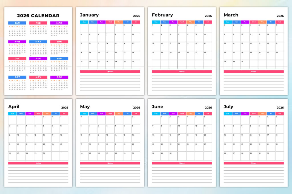 2026 travel planner Canva KDP templates with calendars, itineraries, and printables preview 1