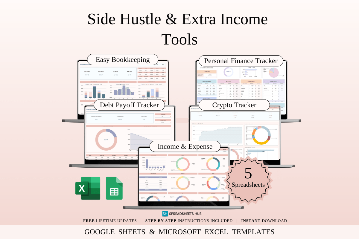 Side Hustle & Extra Income Spreadsheet Templates (Excel & Sheets)