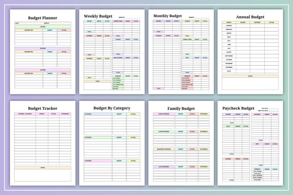 Editable 2026-2027 budget planner for women, Canva template, US Letter size preview 1