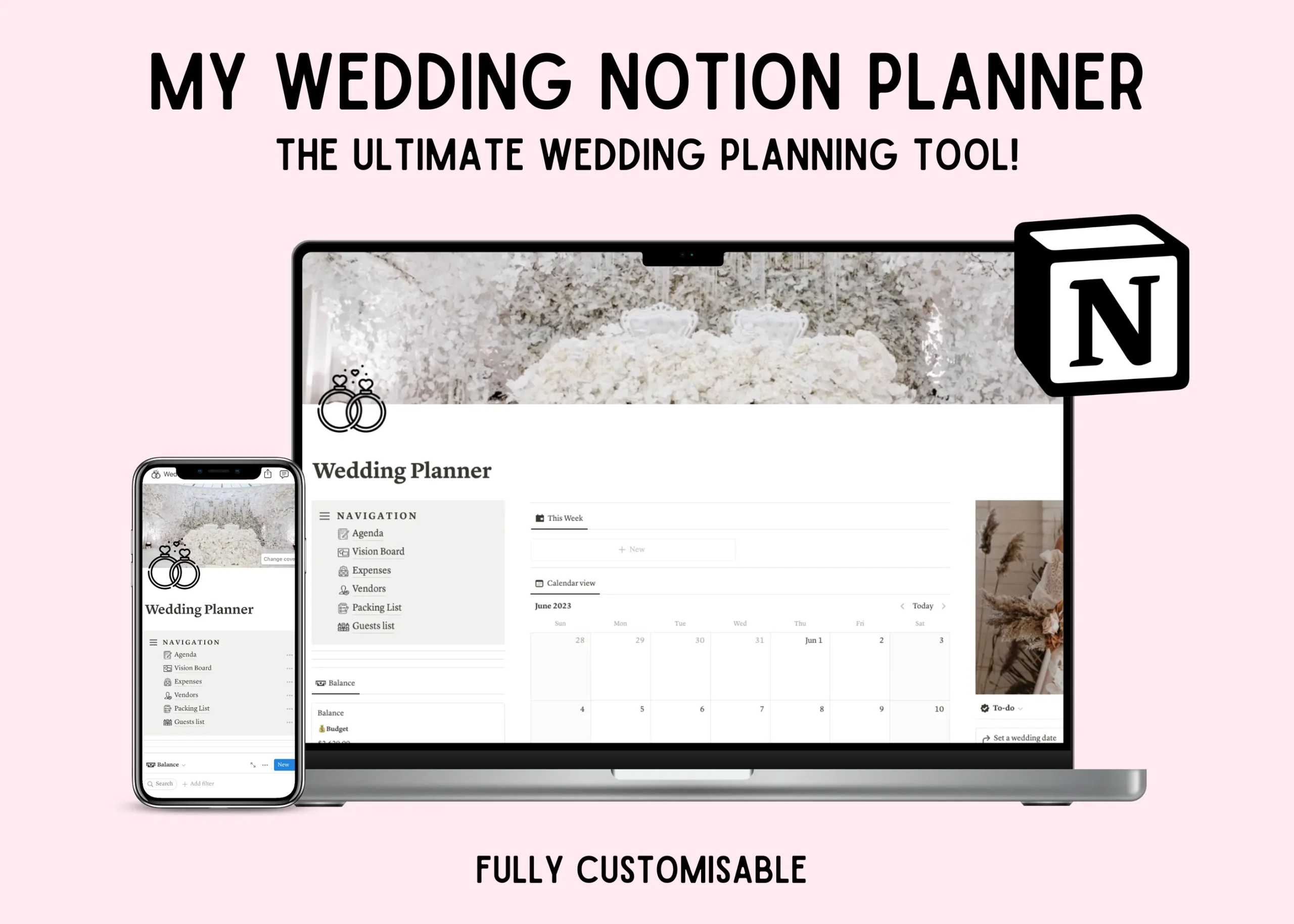 Notion Wedding Planner Dashboard Template